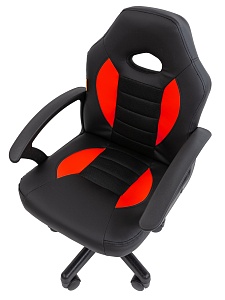 Детское компьютерное кресло CHAIRMAN KIDS 111, экокожа, черный/красный